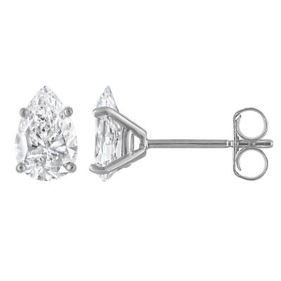 Jordan Blue NYC Lab Created 14K White Gold 1.5 Cttw Pear-Cut Lab-Grown Diamond Studs, 7