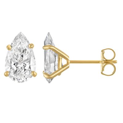 Jordan Blue NYC Lab Created 14K Gold 3 Cttw Pear-Cut Lab-Grown Diamond Studs