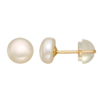 Jordan Blue NYC 14Kt 5mm Fresh Water Pearl Studs, Gold