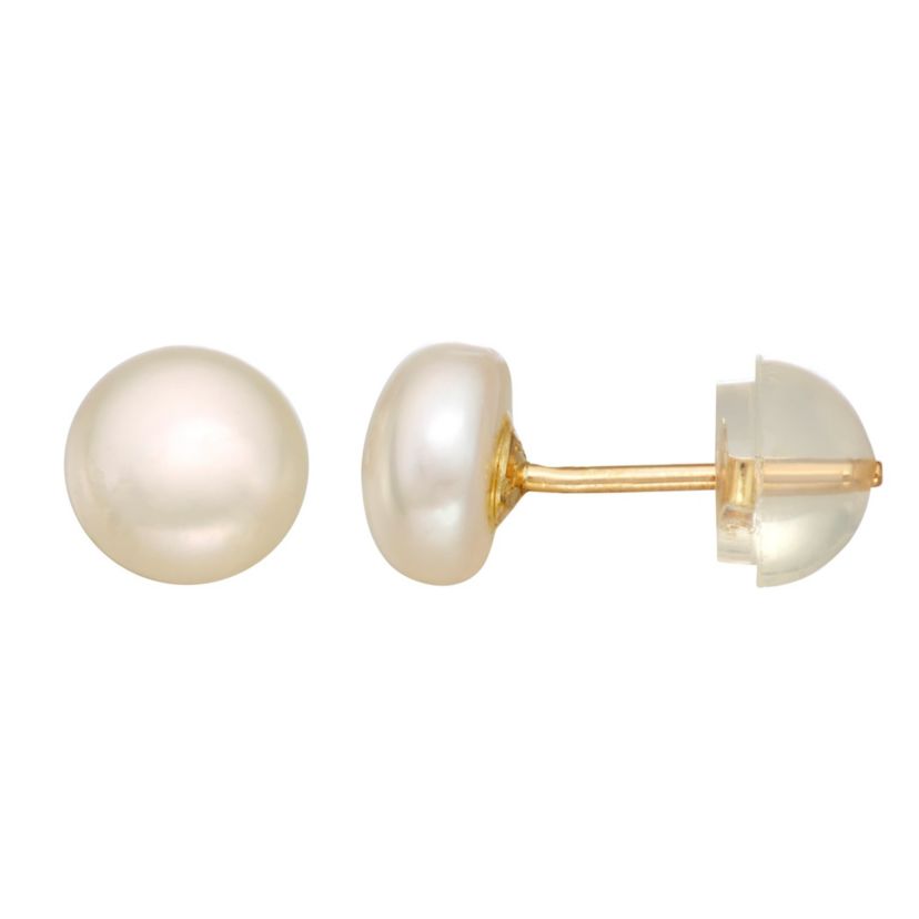 14Kt 5mm Fresh Water Pearl Studs