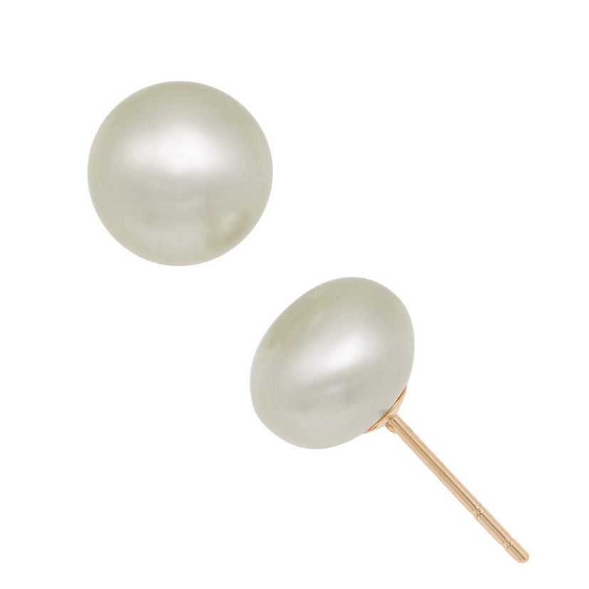 14Kt 8mm Fresh Water Pearl Studs
