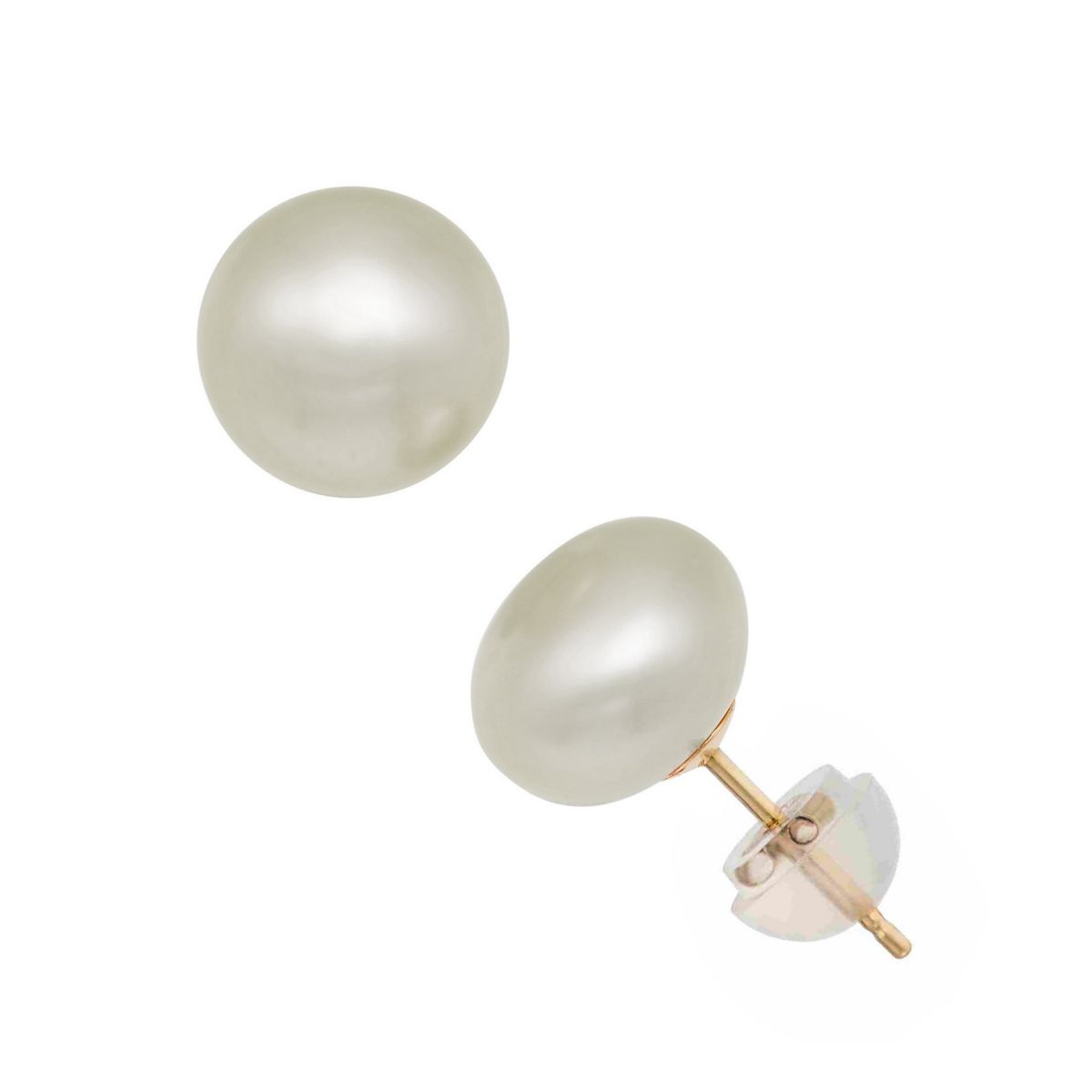 14Kt 10mm Fresh Water Pearl Studs