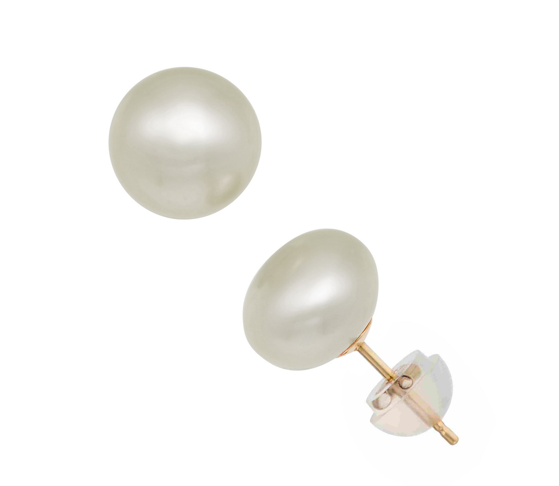14Kt 12mm Fresh Water Pearl Stud Earring