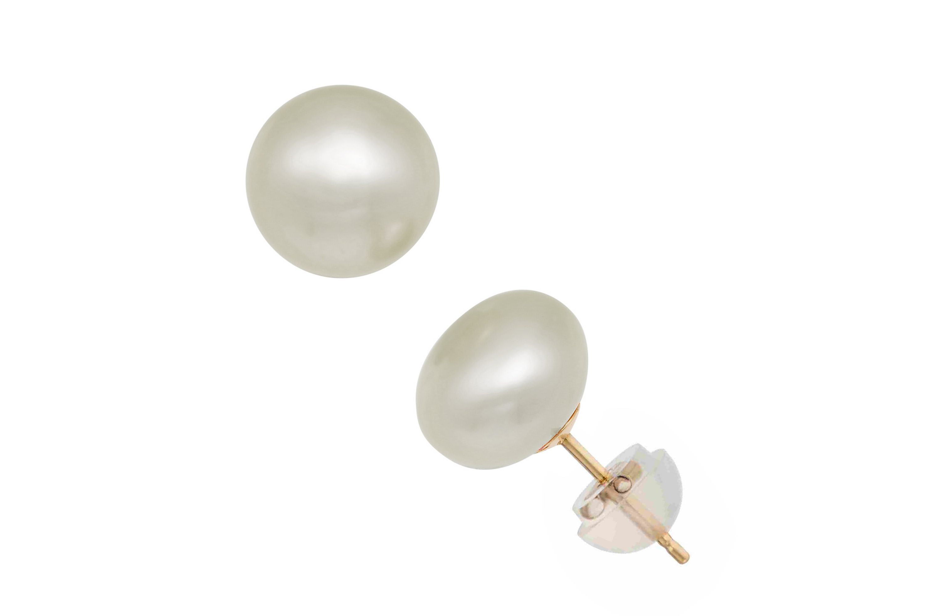 14Kt 12mm Fresh Water Pearl Stud Earring