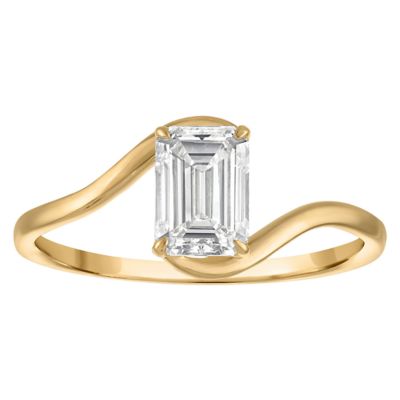 Jordan Blue NYC Lab Created 10K Gold 1 Cttw Emerald-Cut Lab-Grown Diamond Swirl Ring, Yellow