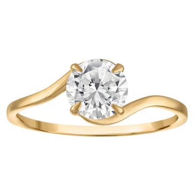 Jordan Blue NYC Lab Created 10K Gold 1 Cttw Round-Cut Lab-Grown Diamond Swirl Ring, Yellow, 9