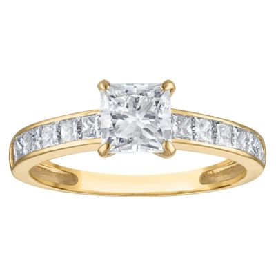 Jordan Blue NYC Lab Created 10K Gold 1.75 Cttw Princess-Cut Lab-Grown Diamond Channel Ring