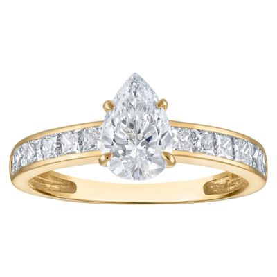 Jordan Blue NYC Lab Created 10K Gold 1.75 Cttw Pear-Cut Lab-Grown Diamond Channel Ring