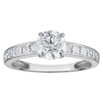 Jordan Blue NYC Lab Created 10K White Gold 1.75 Cttw Round-Cut Lab-Grown Diamond Channel Ring