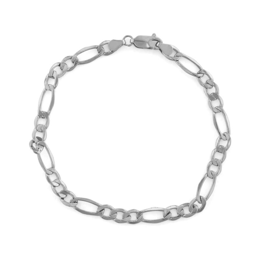 10Kt White 5.55mm Lobster Chain Bracelet