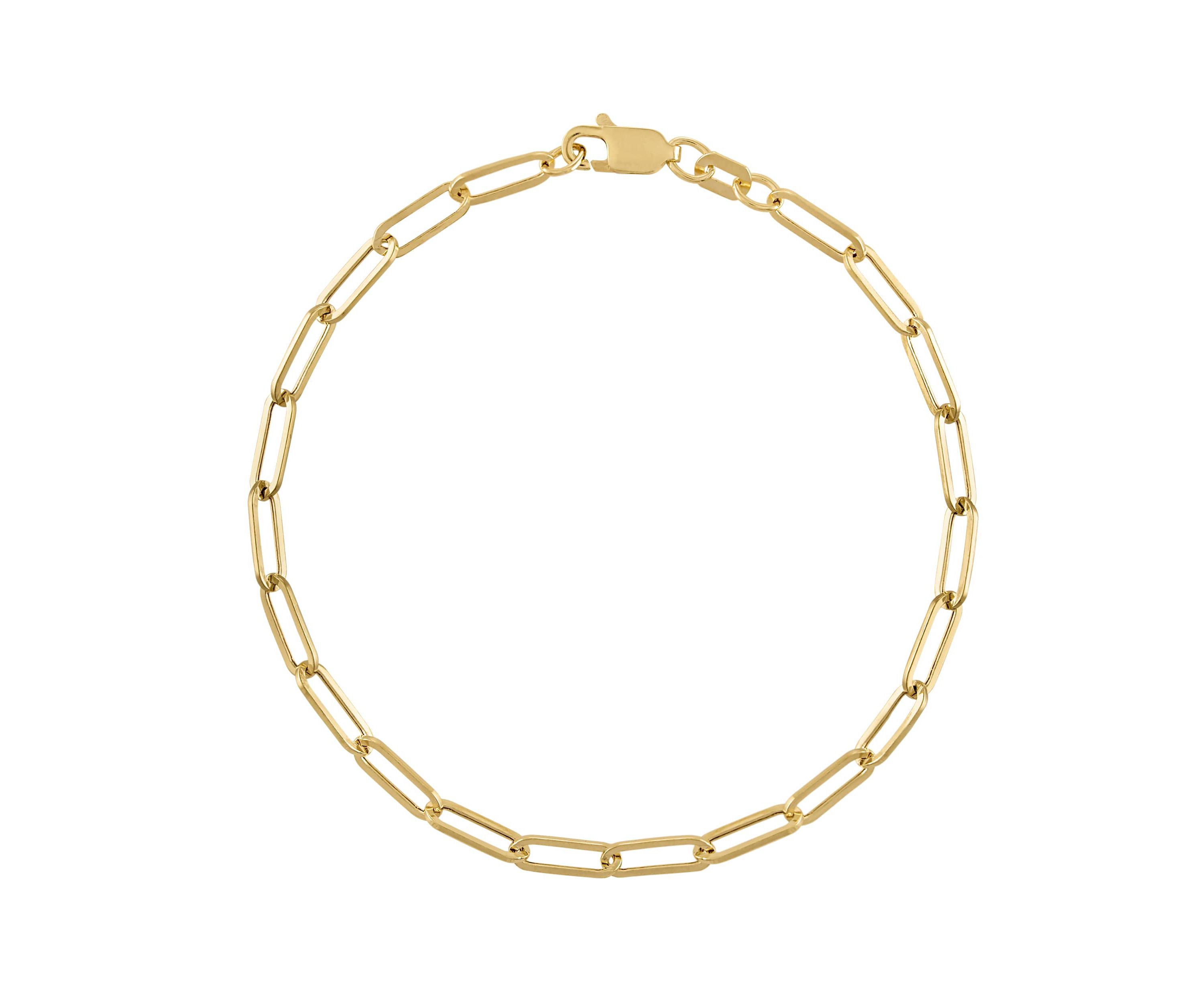 14Kt 3.15mm Paperclip Chain Bracelet