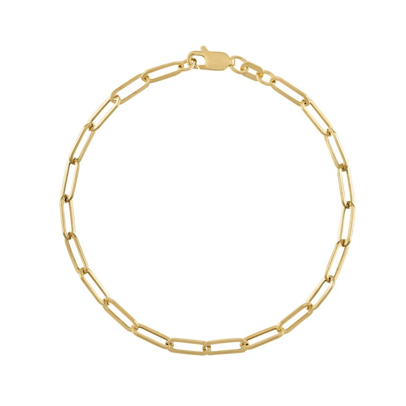 14Kt 3.15mm Paperclip Chain Bracelet