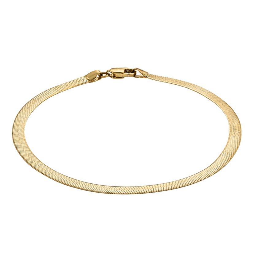10Kt Gold Mens 2.3mm Herringbone Chain Bracelet