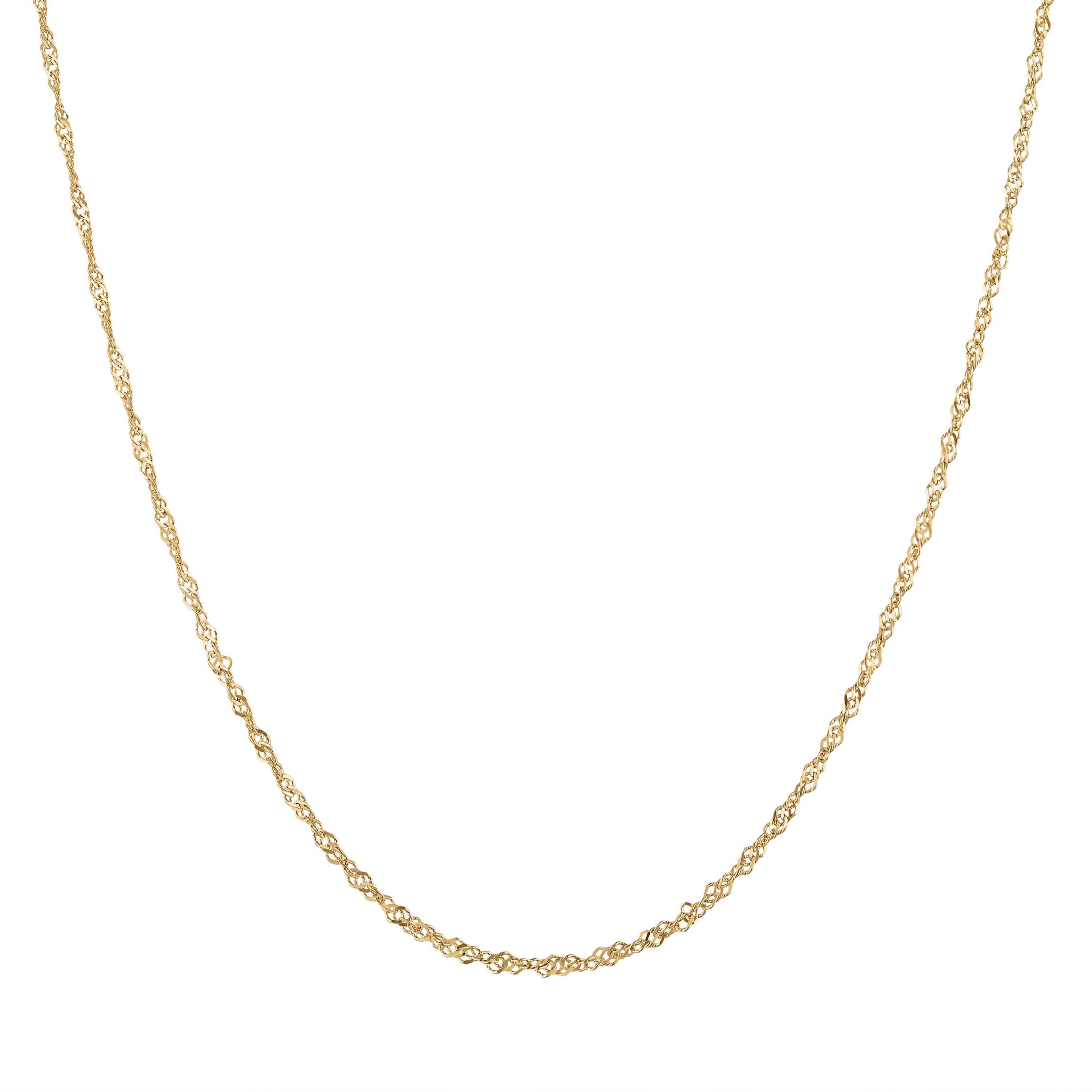 10Kt Gold Singapore Pendant Chain Necklace