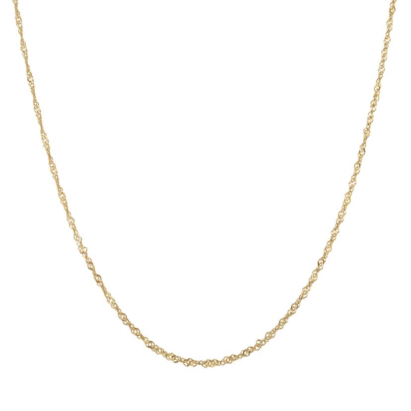 10Kt Gold Singapore Pendant Chain Necklace