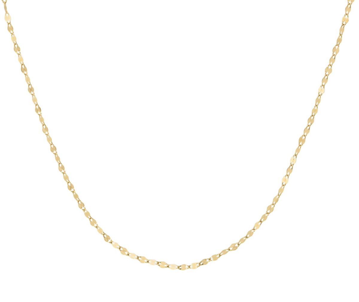 10Kt Gold 0.25mm Mirror Pendant Chain Necklace