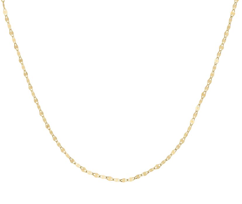 10Kt Gold 0.25mm Mirror Pendant Chain Necklace