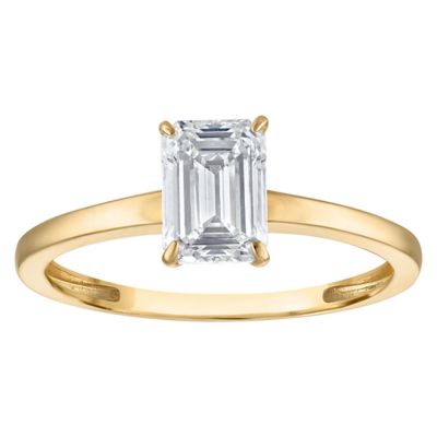 Jordan Blue NYC Lab Created 10K Gold 1 Cttw Emerald-Cut Lab-Grown Diamond Solitaire Ring