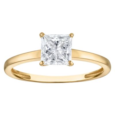 Jordan Blue NYC Lab Created 10K Gold 1 Cttw Princess-Cut Lab-Grown Diamond Solitaire Ring