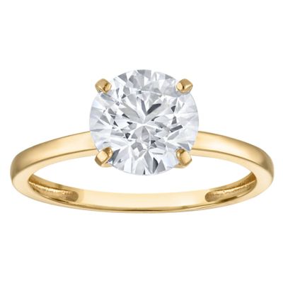 Jordan Blue NYC Lab Created 10K Gold 2 Cttw Round Lab-Grown Diamond Solitaire Ring