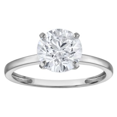 Jordan Blue NYC Lab Created 10K White Gold 2 Cttw Round Lab-Grown Diamond Solitaire Ring