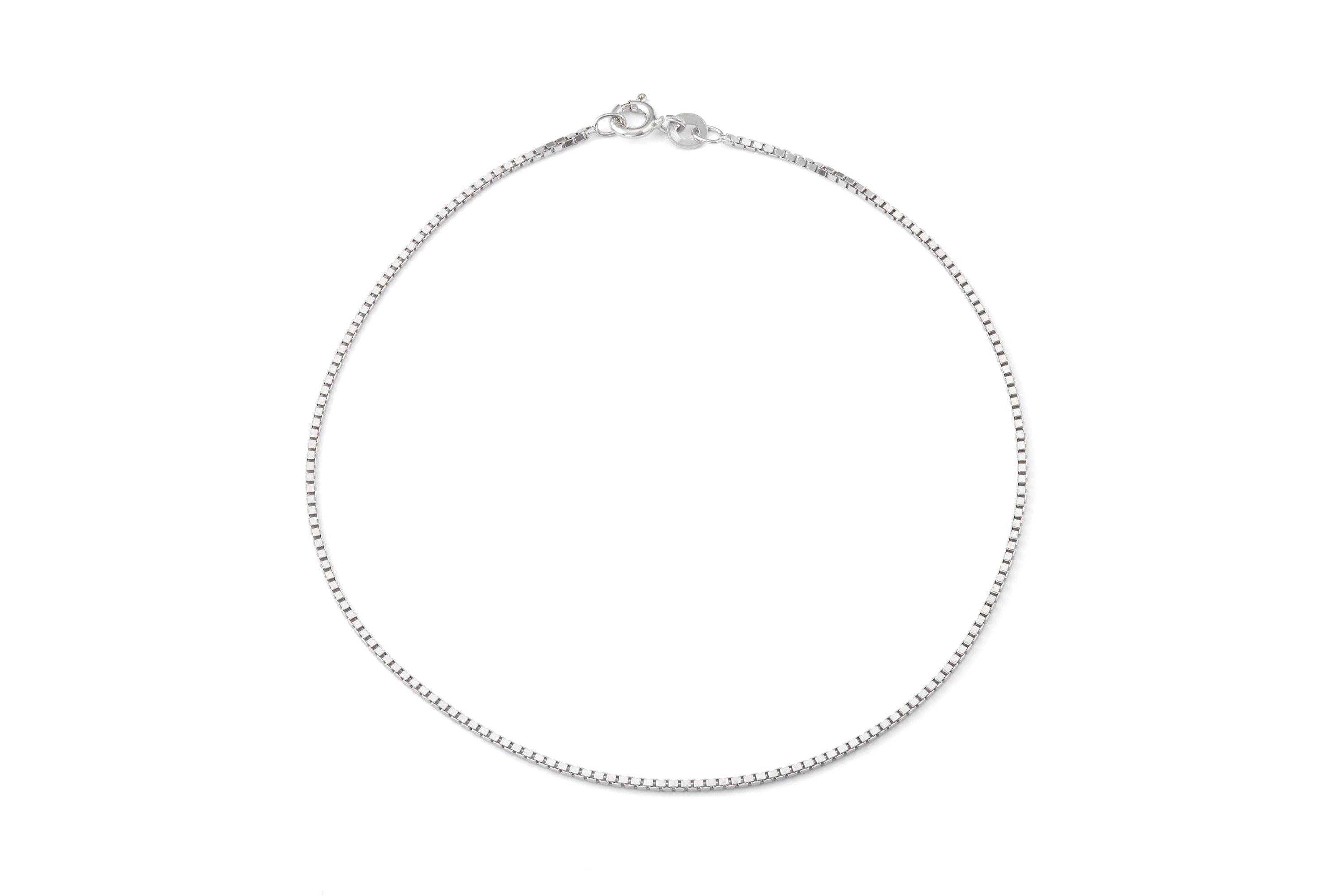 Sterling Silver Box Chain Anklet