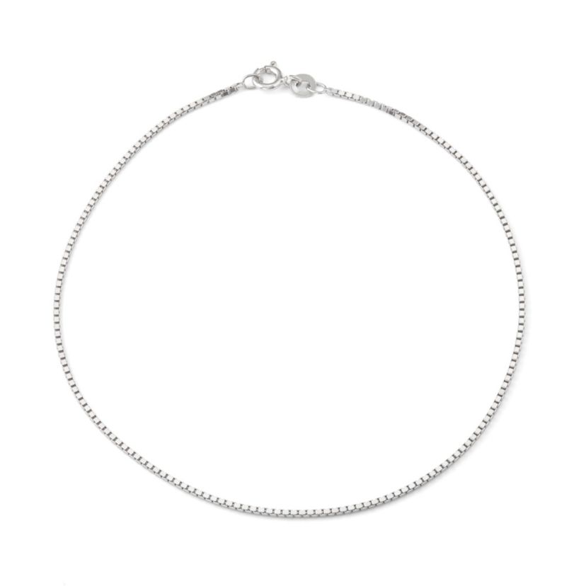 Sterling Silver Box Chain Anklet