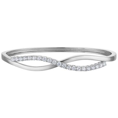 Jordan Blue NYC Lab Created Sterling Silver 1.5 Cttw Lab Diamond Bangle