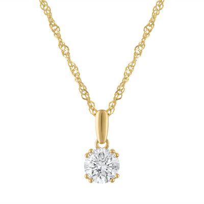 Jordan Blue NYC Lab Created 14K Gold-Plated Sterling Silver 0.5 Cttw Round Lab-Grown Diamond Pendant
