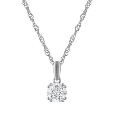 Jordan Blue NYC Lab Created Sterling Silver 0.5 Cttw Round Lab-Grown Diamond Pendant