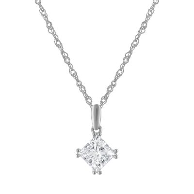 Jordan Blue NYC Lab Created Sterling Silver 1 Cttw Princess Cut Lab-Grown Diamond Pendant