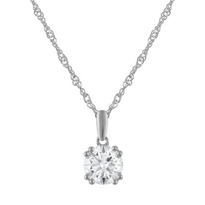 Jordan Blue NYC Lab Created Sterling Silver 1 Cttw Round Lab-Grown Diamond Pendant