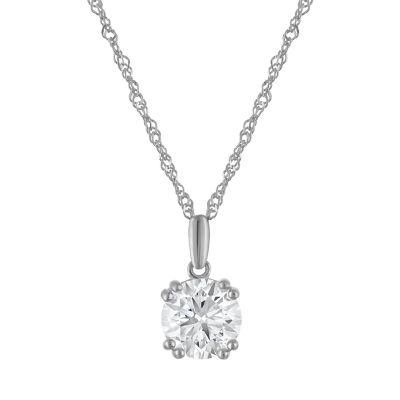Jordan Blue NYC Lab Created Sterling Silver 1.5 Cttw Round Lab-Grown Diamond Pendant