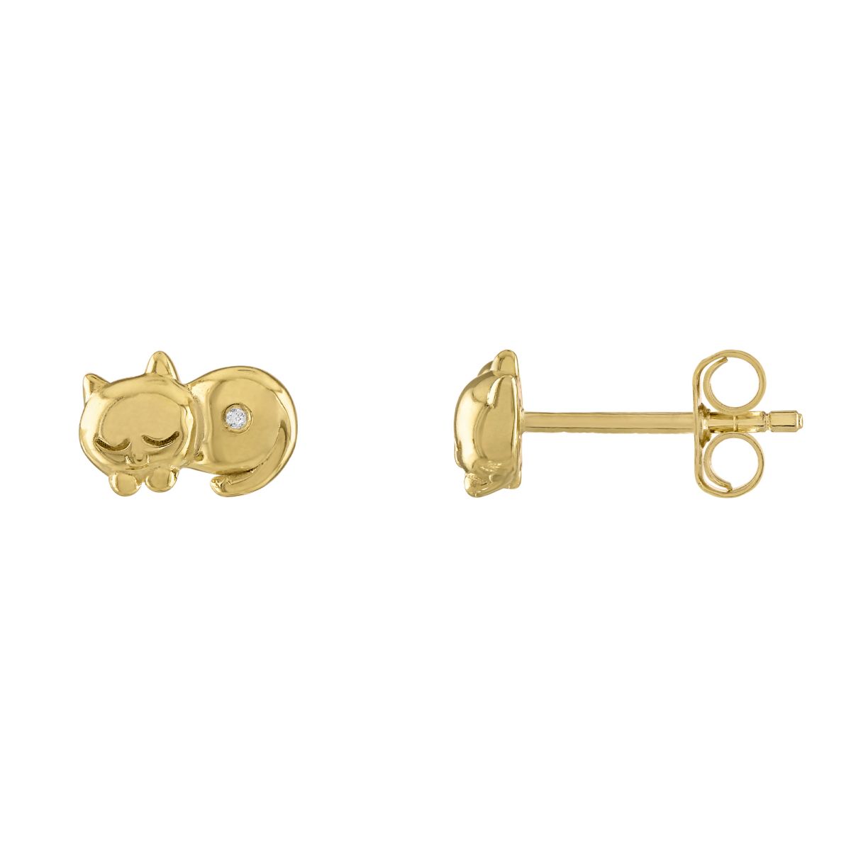 14K Gold Over Silver Diamond Accent Earrings