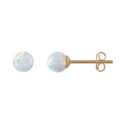Jordan Blue NYC Lab Created Sterling Silver Created White Opal Round Ball Stud Earring