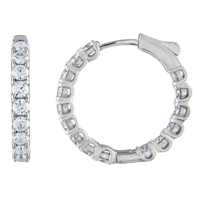 Lab Created Sterling Silver Created Moissanite Earrings