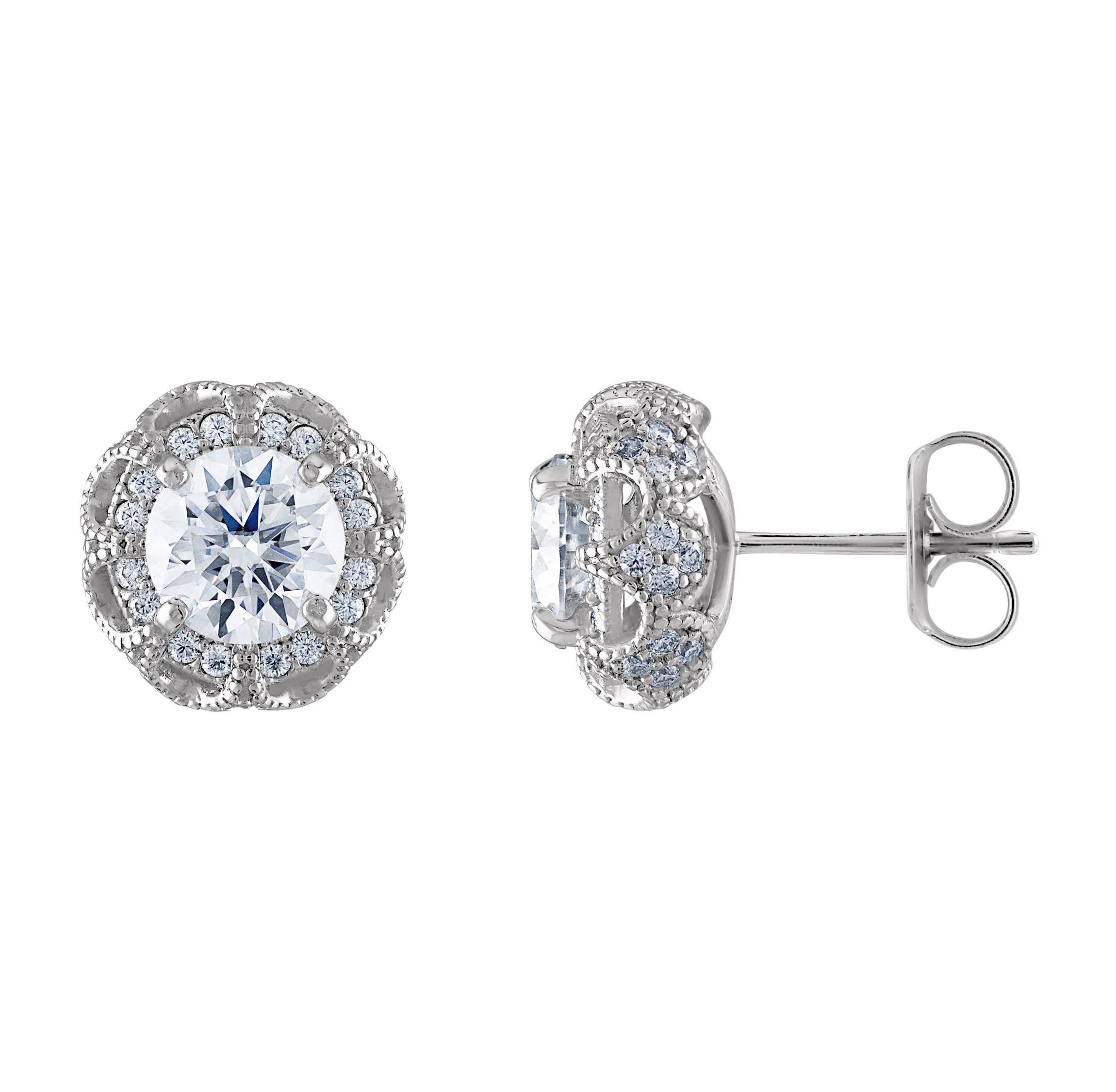 Lab Created Sterling Silver Created Moissanite Earrings