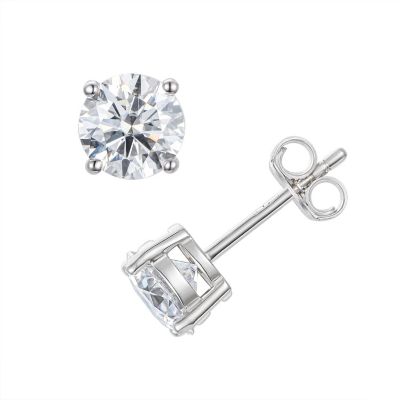 Jordan Blue NYC Lab Created Sterling Silver 2.5 Carat Created Moissanite Stud Earring
