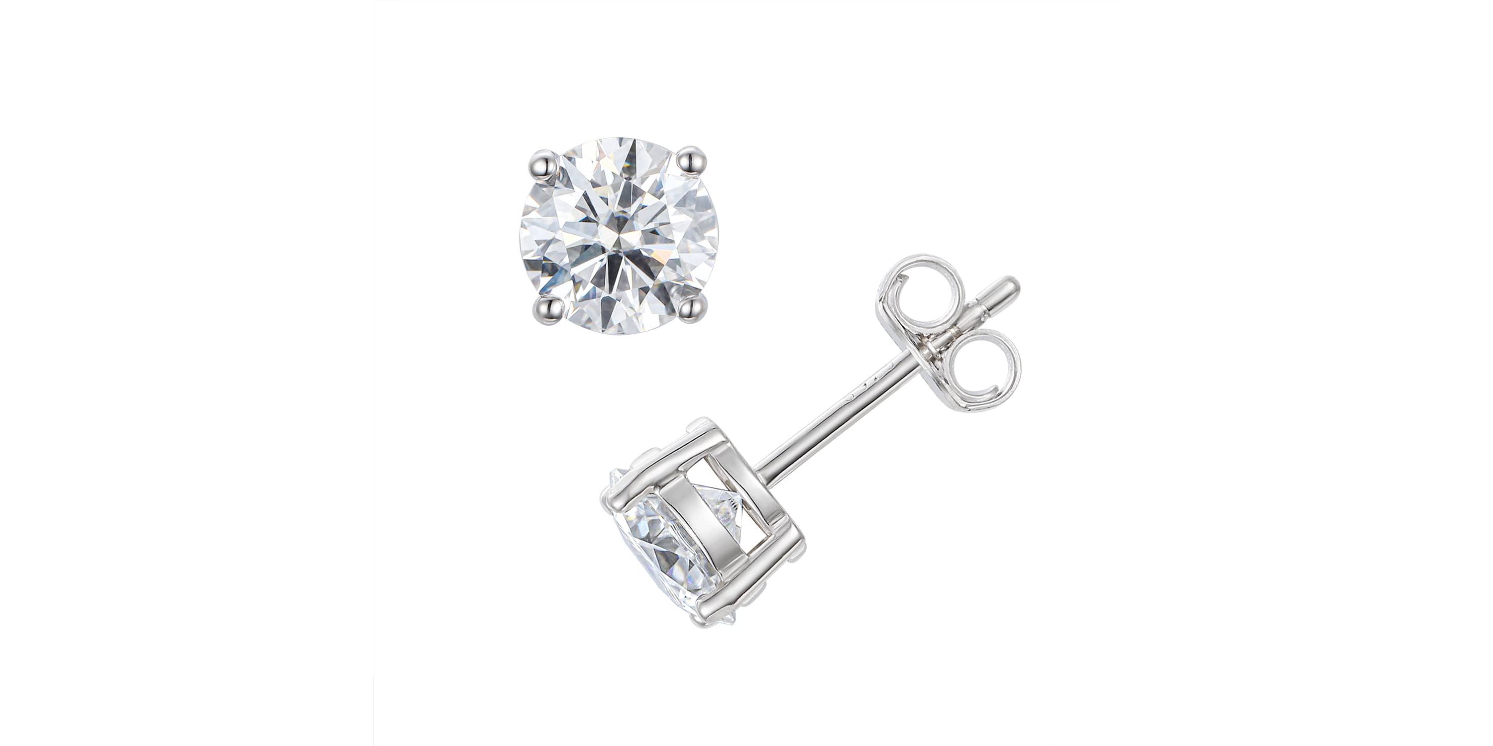 Lab Created Sterling Silver 2.5 Carat Created Moissanite Stud Earring