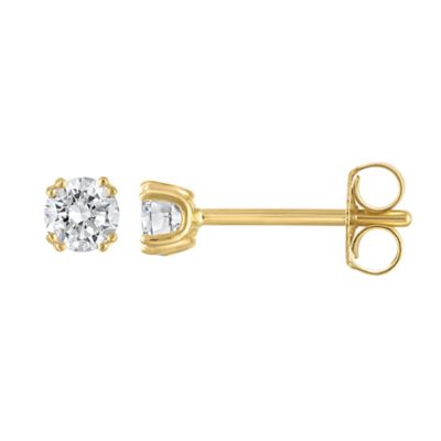 Jordan Blue NYC Lab Created 14K Gold-Plated Sterling Silver 0.5 Cttw Round 8-Prong Lab-Grown Diamond Studs