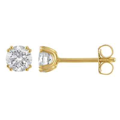 Jordan Blue NYC Lab Created 14K Gold-Plated Sterling Silver 0.75 Cttw Round 8-Prong Lab-Grown Diamond Studs