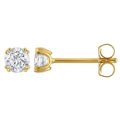 Jordan Blue NYC Lab Created 14K Gold-Plated Sterling Silver 1 Cttw Round 8-Prong Lab-Grown Diamond Studs