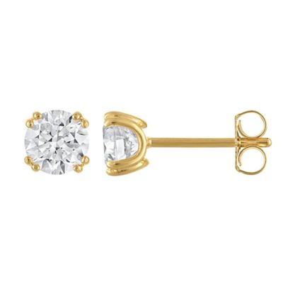 Jordan Blue NYC Lab Created 14K Gold-Plated Sterling Silver 1.5 Cttw Round 8-Prong Lab-Grown Diamond Studs