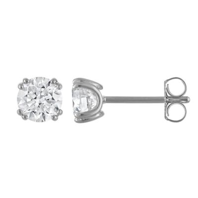 Jordan Blue NYC Lab Created Sterling Silver 1.5 Cttw Round 8-Prong Lab-Grown Diamond Studs