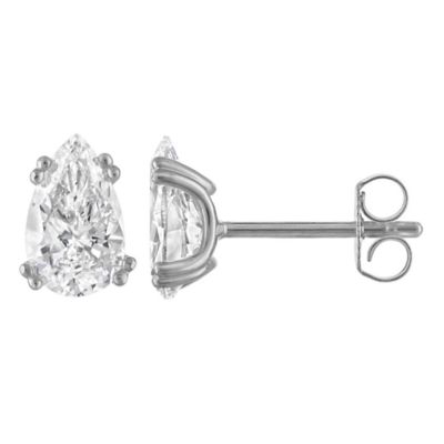 Jordan Blue NYC Lab Created Sterling Silver 2 Cttw Pear Lab-Grown Diamond Earrings