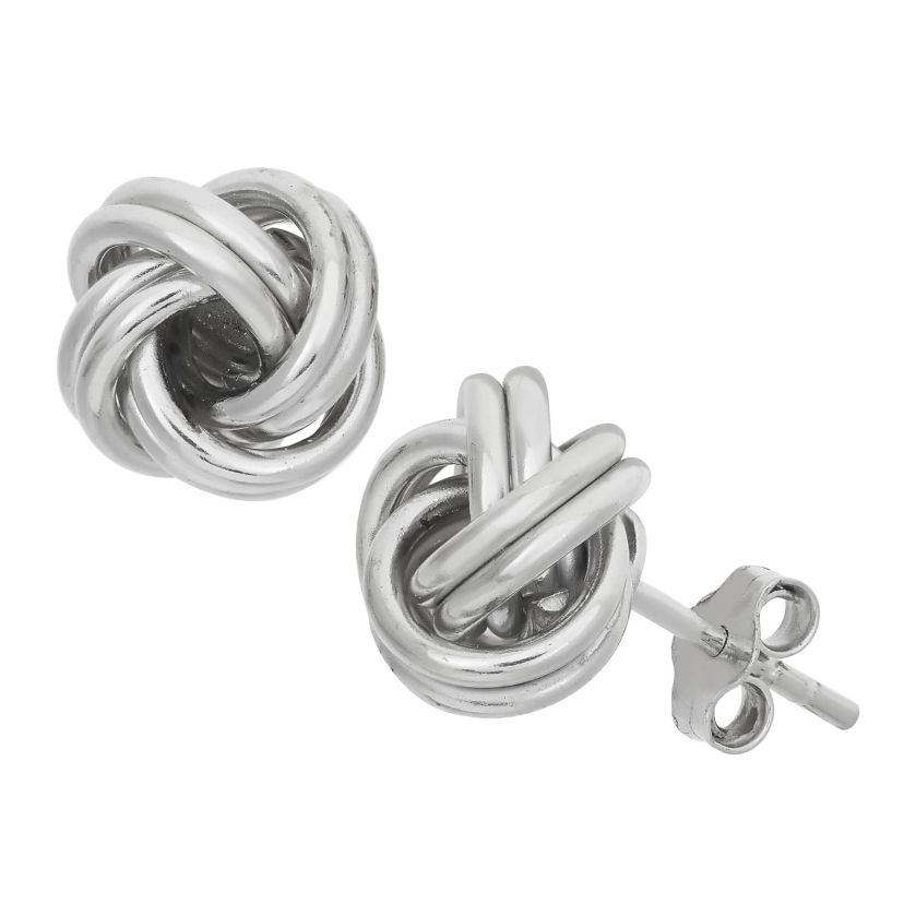 Sterling Silver Love Knot Stud Earring
