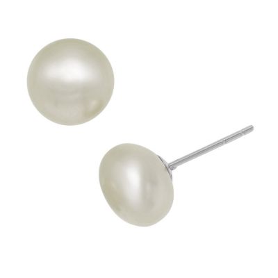 Jordan Blue NYC Sterling Silver Fresh Water Pearl Stud Earring, White