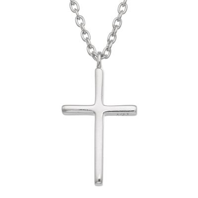 Jordan Blue NYC Sterling Silver Plain Cross Pendant Necklace