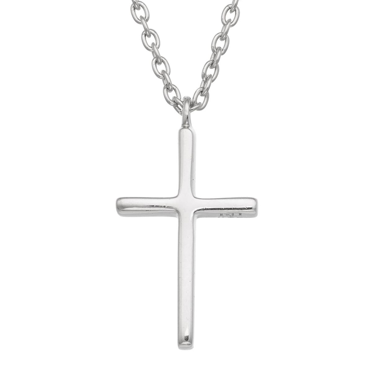 Sterling Silver Plain Cross Pendant Necklace