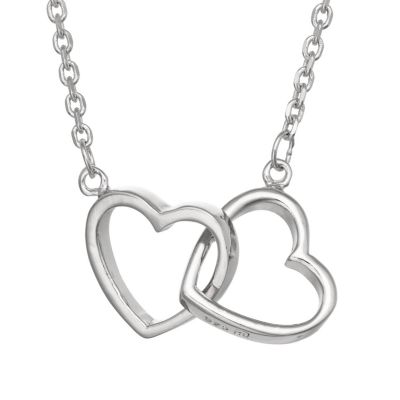 Jordan Blue NYC Sterling Silver Plain Heart Pendant Necklace, White